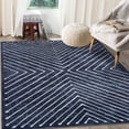 thumbnail image 4 of FairOnly 5'x7'Modern Area Rug with Symmetrical Fine Lines Machine Washable Low Pile Non-Slip Geometric Rugs for Living Room Bedroom，Blue, 4 of 7