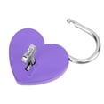 thumbnail image 2 of Candado de metal con forma de corazón, colorido y exquisito, para manualidades del hogar, con llave, 45 x 59 mm, color morado, 2 of 14
