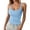 Light Blue, variant on Women Spaghetti Strap Neck Ribbed Tank Tops Slim Fitted Camisole Basic Sleeveless Layering Shirts Extra Long Tops for Layering Crop Tops for Silk Lace Top Plain Tops for Women Tight Tops for Women