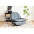 thumbnail image 2 of Leather Swivel Accent Chair with USB Charger Bluetooth Music Player Voice Control, Single Sofa with Phone Holder,Glider Recliner with Different Function Sleep Working Game and Leisure Model,Dark Grey, 2 of 9