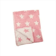 Manual Woodworkers and Weavers AIIPSP Star Pink Baby Fleece Blanket Printed Fleece Polyester 30 X 40 inch