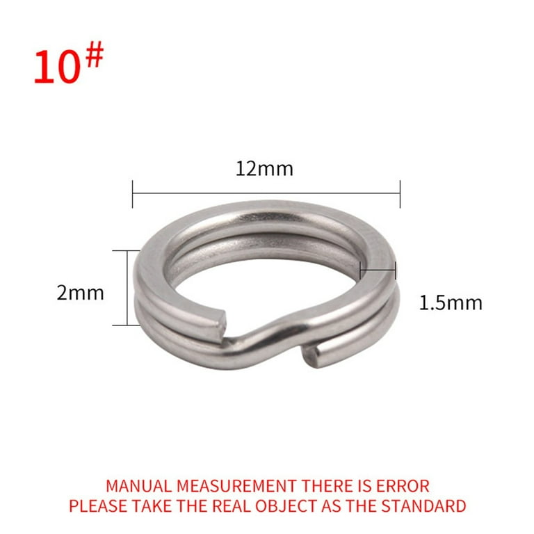 Suyin 50Pcs Stainless Steel Fishing Split Rings Fishing Tackle Ring Chain  Fishing Lures Connector Flat Split Rings