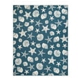 thumbnail image 2 of BNM Nautical Seashells Starfish Coastal Rug, 5' x 8', Navy Blue, 2 of 6