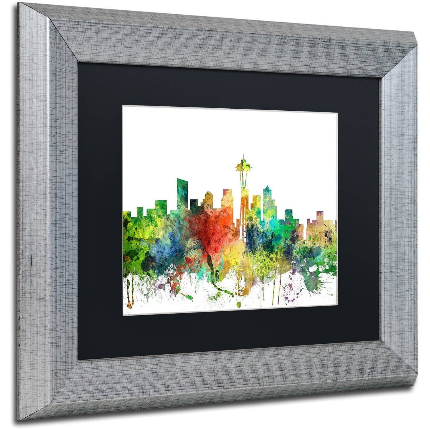 Trademark Fine Art Landscapes Matted Framed Art ' Seattle Washington Skyline SP ' by Marlene Watson