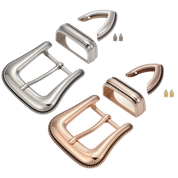 Western Cowboy Buckle Smooth Floral Belt Replacement Buckles Alloy Belt Fastener for Men Women DIY