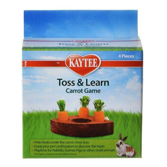 Kaytee Toss & Learn Carrot Game [Small Pet, Toys & Play Products] 1 Pack - (4 Pieces)