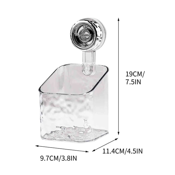Estante con ventosa estilo glaciar, estante de almacenamiento con ventosa para baño, caja de almacenamiento con ventosa