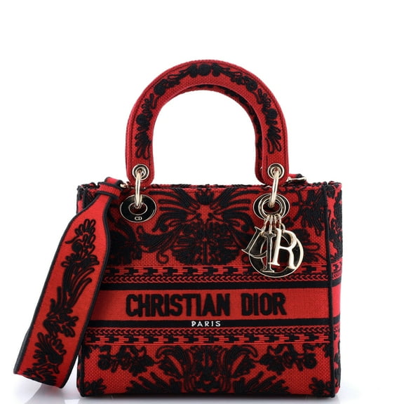 Pre-Owned Lady D-Lite Bag Embroidered Canvas Medium By Rebag