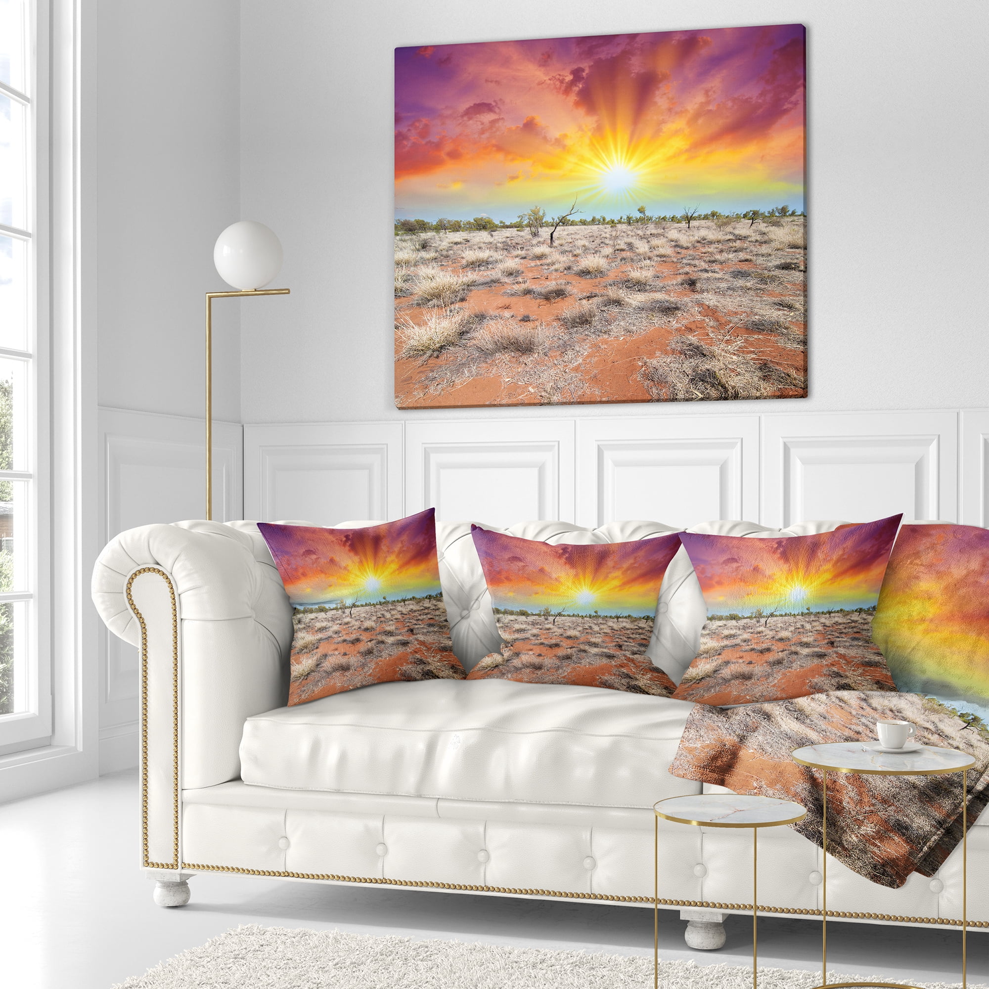Designart Beautiful Colors of Earth - Landscape Photography Throw Pillow - 16x16