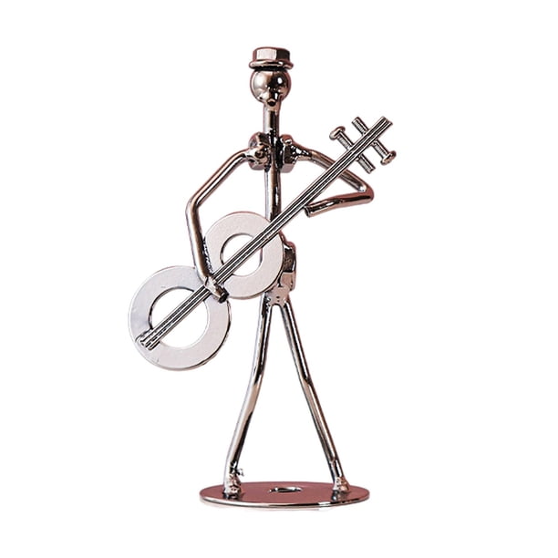Estatua de hombre músico, figura artística, decoración del hogar, figura de músico de mesa. guitarra