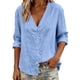 thumbnail image 3 of TaTaai Ladies V Neck Layered Blouse Solid Color Loose Fit Casual Cardigan Open Front Summer Tunic Ruffle Top Gift, 3 of 6