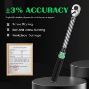 3/8 Drive Click Torque Wrench Set, 5-60 N.m, 32PCS Professional Torque Tool Kit with Extension Bar, Adapter, Bits & Portable Case for Bicycle, Motorcycle, Car Maintenance