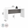thumbnail image 3 of Bush Business Furniture Echo 60W Credenza Desk in Pure White and Modern Gray, 3 of 6