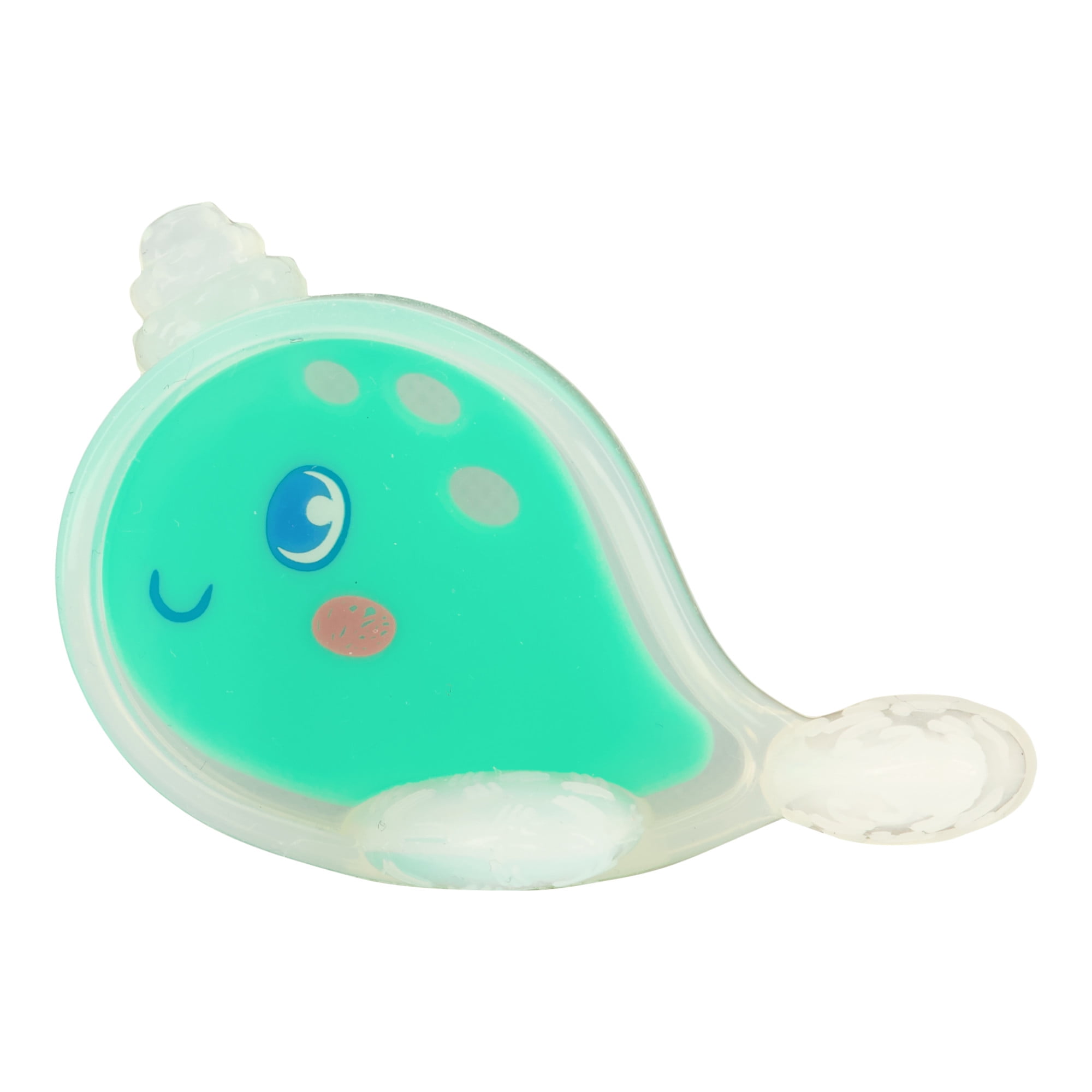 Infantino Crystal Clear Gum Brush Baby Teether & Massager, Teal Narwhal, Unisex, 1 Piece