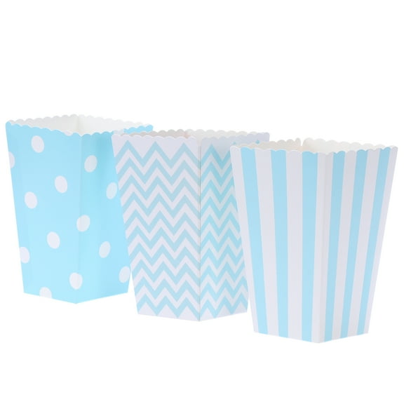 48 Pcs Candy Buffet Bags Popcorn Carton Decorations for Party Mini Boxes Blue