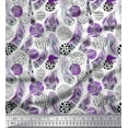 thumbnail image 1 of Soimoi Japan Crepe Satin Fabric brush stroke,dot & feather African Print Sewing Fabric Yard 42 Inch Wide, 1 of 1