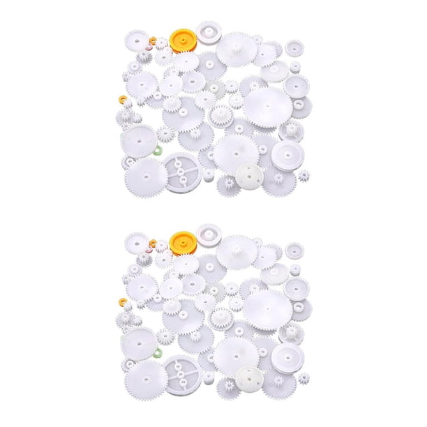 Set De 60 Engranajes De Plástico Para Bricolaje – 56 Tipos De Piezas: Poleas, Ejes, Cremalleras Y Coronas – Ideal Para Robots, Coches Y Proyectos STEM