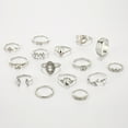 thumbnail image 3 of Azul 15pcs/Set Por encima de la pila Anillos Set Vintage Mujeres Bohemia Anillos de Plata Anillos, 3 of 8