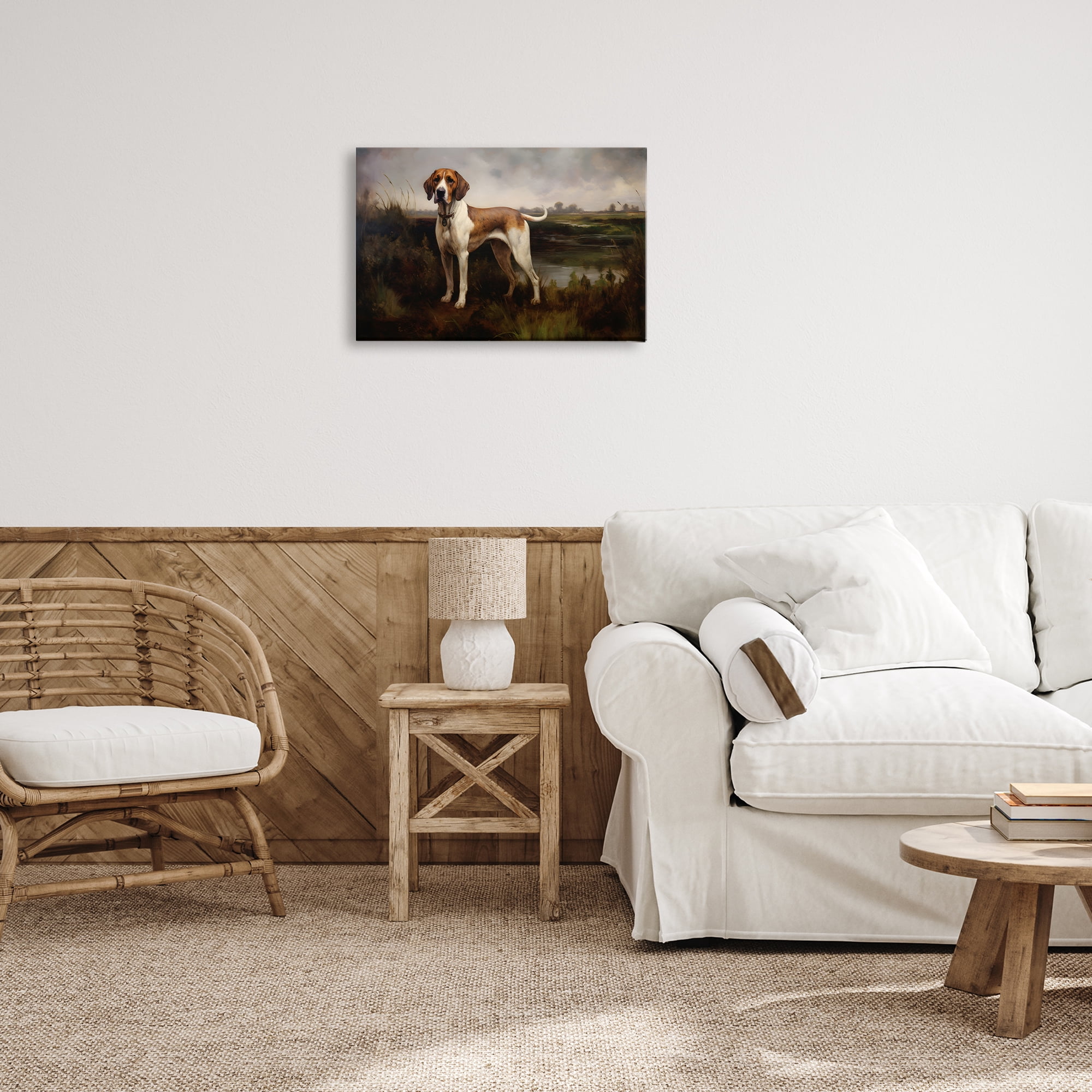 Stupell Industries On The Hunt Landscape Landscape Painting Gallery Wrapped Canvas Art Print Wall Art, 24 x 16