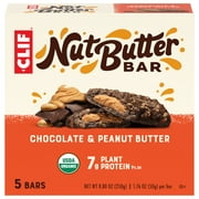 CLIF Nut Butter Bar - Chocolate Peanut Butter - Filled Energy Bars - Non-GMO - USDA Organic - Plant-Based - Low Glycemic - 1.76 oz. (5 Pack)