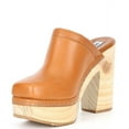 thumbnail image 4 of Steve Madden Alvara Cognac Leather Slip On Squared Toe Block Heeled Clog Mule (Cognac Leather, 10), 4 of 6