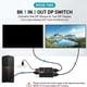 thumbnail image 5 of 8K DisplayPort Switch 2 in 1 Out/ 1 in 2 Out Display Port DP Switch Supports 8K30Hz 4K120Hz for PC Monitor Laptop Etc, 5 of 5