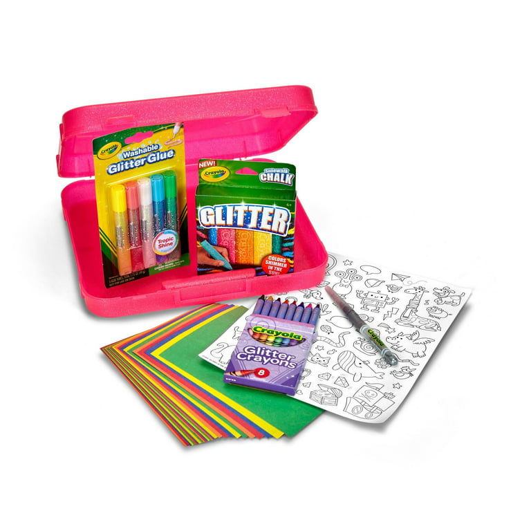NEW Crayola All That Glitters 50 Piece Art Case With Marker, Crayons &  Stickers