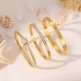 thumbnail image 6 of Gold Bracelets for Women - Stackable Bangles with Friendship & Love Theme - Stainless Steel Jewelry Gift for Her, 6 of 7