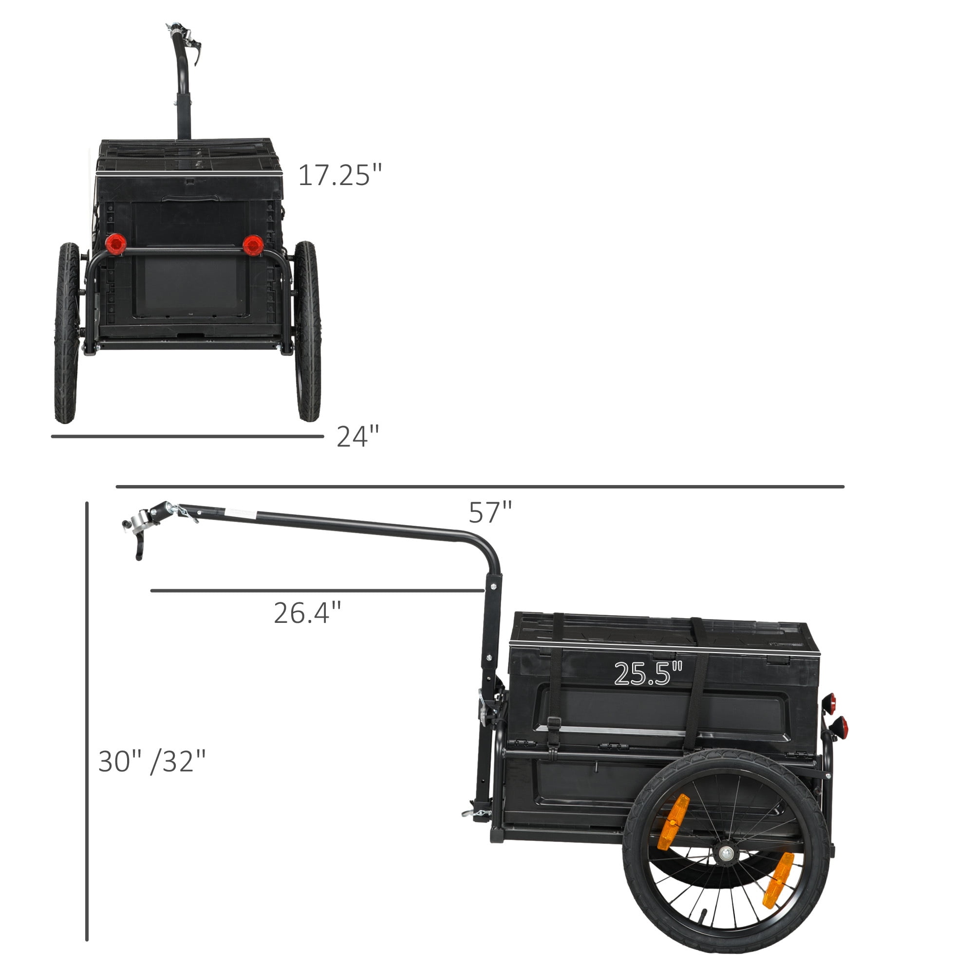 Bicycle Trailer Wagon Cart with Removable Storage Box