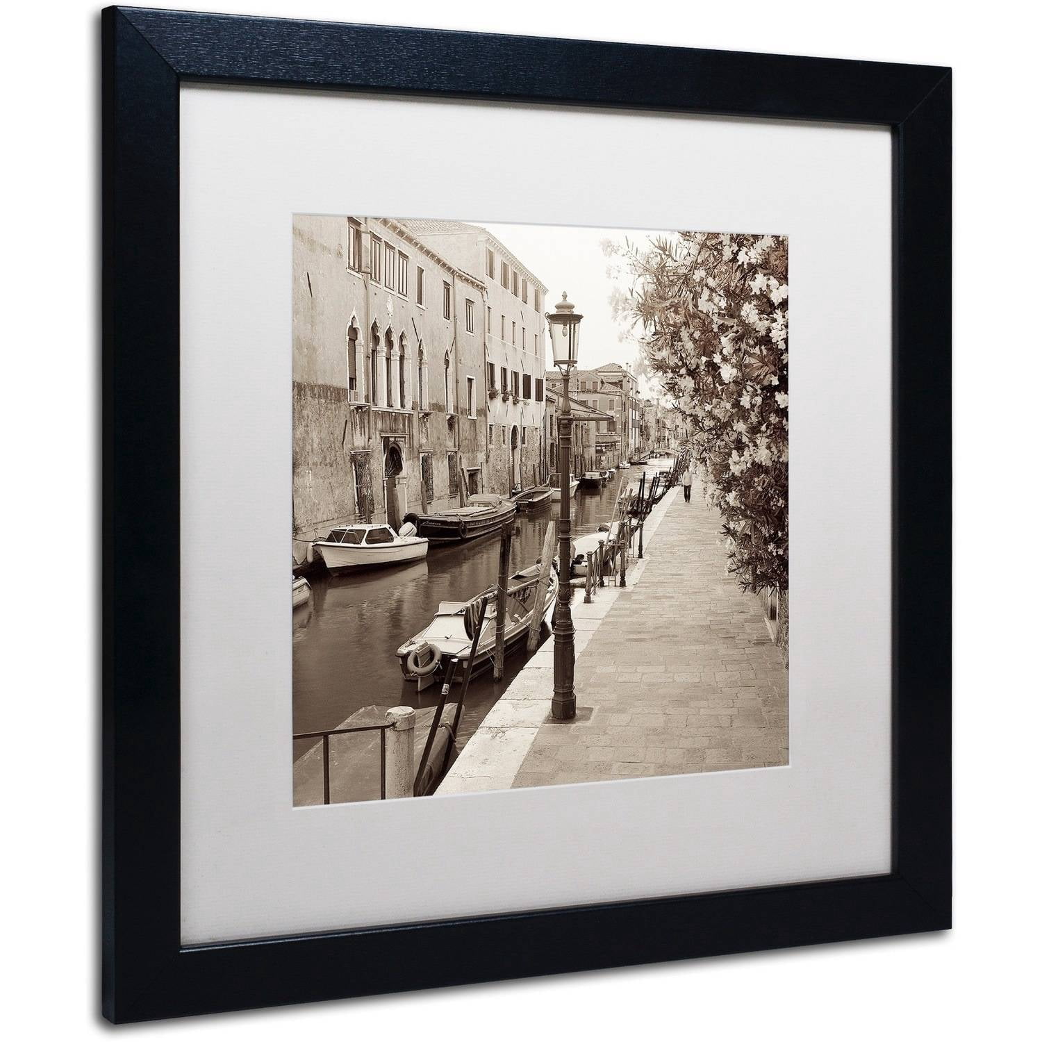 Trademark Fine Art "Venezia V" Canvas Art by Alan Blaustein, White Matte, Black Frame