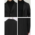 thumbnail image 6 of INSPIRE CHIC Men's Coats Single Breasted Lapel Collar Long Sleeve Back Slit Outerwear Coat XL Dark Black, 6 of 7