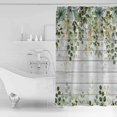 thumbnail image 3 of Shower Curtain Green Eucalyptus Leaves Watercolor Waterproof Shower Curtain Set with Hooks for Bathroom Showers,Stalls and Bathtubs,54x78InFarm Vintage Wood Board, 3 of 9