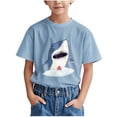 thumbnail image 2 of Spazoro Children's Boys Girls Shirts Tee, Graphic T-Shirts Crew Neck Short Sleeve Shark Print Casual Summer Tops for Unisex Navy Size 3 T, 2 of 6