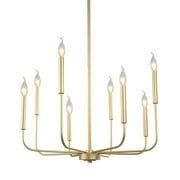 LNC 8-Light Matte Gold Modern/Contemporary Candle LED Dry rated Chandelier for Living Room
