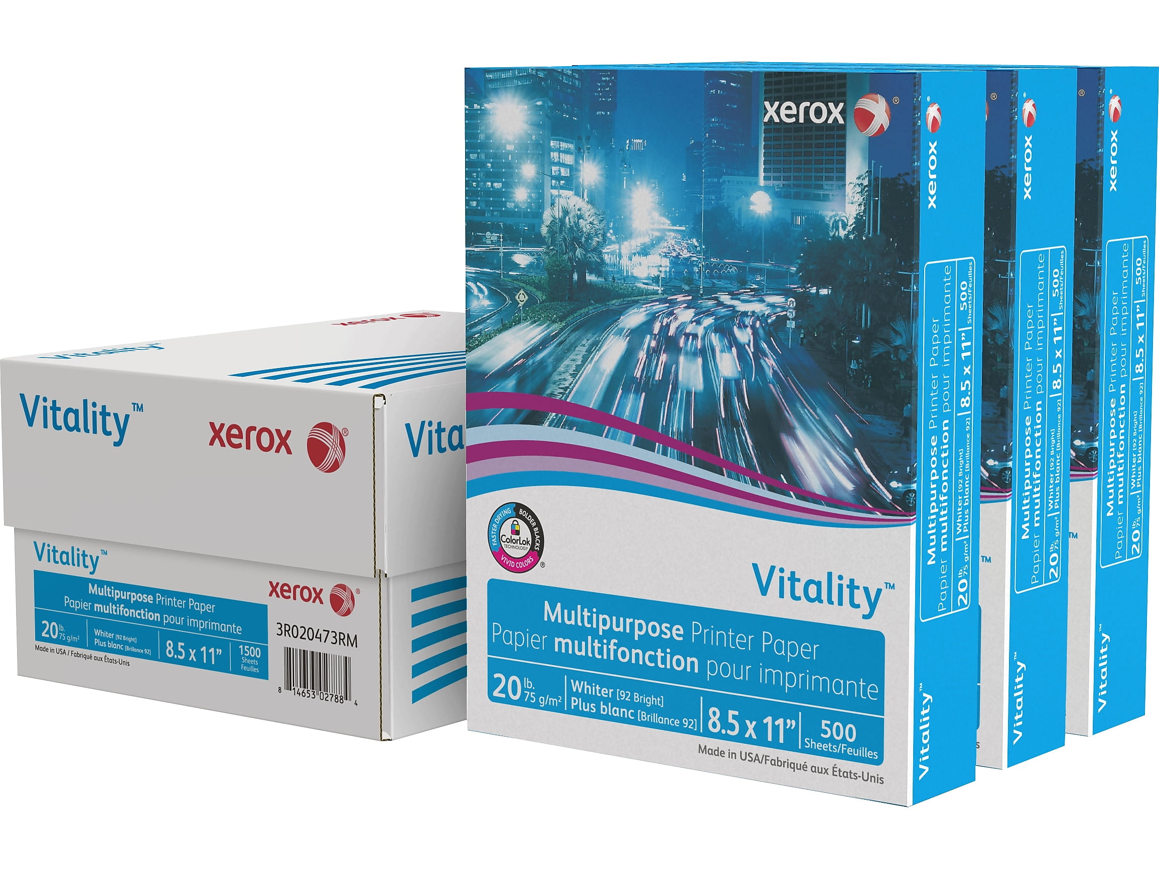 Vitality Multipurpose Print Paper, 92 Bright, 20 Lb, 8.5 X 11, White