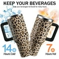 thumbnail image 3 of 40oz Halloween Tumbler - Spooky Skeleton Skull Design with Leopard Print, Includes Lid & Straw - Goth Gothic Gift for Women & Men, 3 of 6