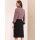 thumbnail image 3 of Chaqueta Corta de Tweed para Mujer Blazer Vintage de Tela de Cuadros con Solapa y Doble Botonadura rojo XS, 3 of 5