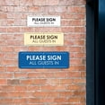 thumbnail image 2 of Signs ByLITA Standard Please Sign All Guests In Door or Wall Sign Easy Installation | Shared Accommodation | Sign for Home, Business, AirBNB and Office Spaces Sign (Brushed Gold) - Medium, 2 of 9