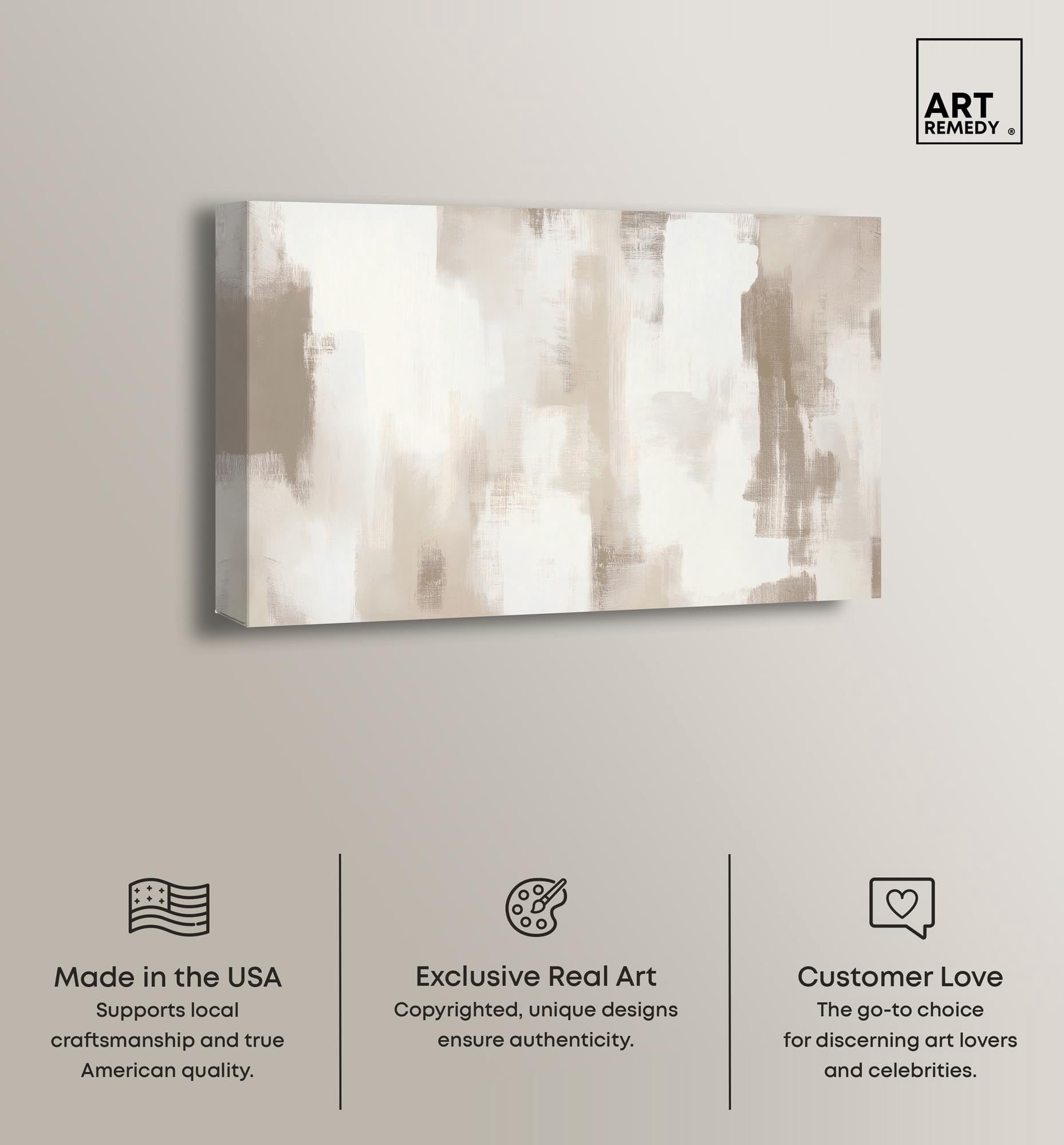 Art Remedy Neutral Abstracts Canvas, 45" x 30", Gallery Wrapped, Winter Mist II