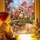 thumbnail image 3 of Pegatinas de ventana de búho de Navidad, calcomanías de pared de búho autoadhesivas, lindas cubiertas de vidrio de búho para decoraciones de fiesta de invierno, 3 of 4