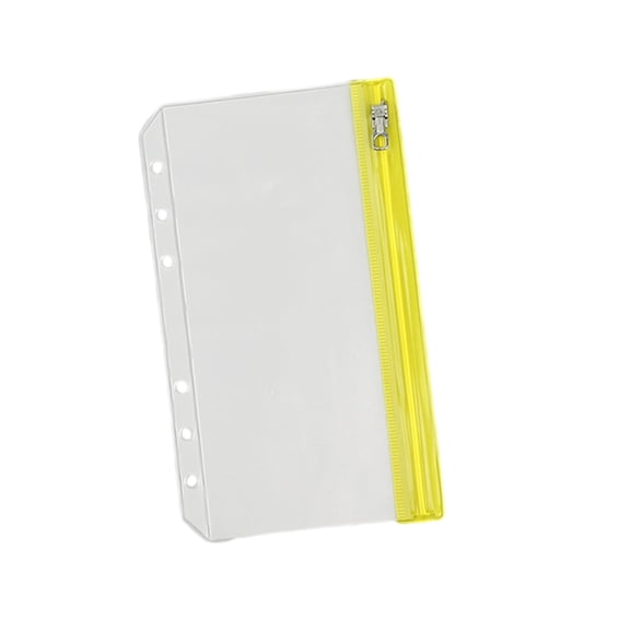 Jesscasday 10x/Set Binder Pockets 6 Holes Zipper Binder Pouch Insert Pages Loose Leaf Bag Multipurpose Document Folders for Storage