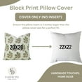 thumbnail image 6 of Fabdivine “Neha” Hand Block Printed Cushion – Green & Brown Floral Linen Blend Pillow Cover for Farmhouse Décor, 6 of 6