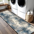 thumbnail image 6 of Blue Grey Abstract Brushstroke Hallway Runner Rug, 60x18 Inches Modern Textured Long Floor Mat, Non-Slip Washable Contemporary Art Rug for Entryway Kitchen, 6 of 9