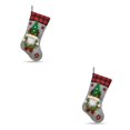 thumbnail image 3 of Bearachild Calcetines de Navidad a cuadros suaves, decoración de muñecas sin rostro, medias no tejidas de Navidad, bolsa colgante para ancianos, verde 2Conjunto, 3 of 6