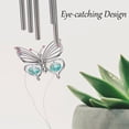 thumbnail image 7 of Matashi Chrome Plated Silver Butterfly Wind Chime with Crystals Indoor Outdoor Decorative Hanging Ornament – Single Piece, 7 of 7