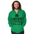 thumbnail image 3 of Irish Swag St Patrick's Day Shamrock Zip Up Hoodie Men's Women's Brisco Brands S, 3 of 6