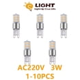 thumbnail image 2 of Lámpara de maíz LED G9 AC220V 3W, luz blanca cálida no estroboscópica, adecuada para lámpara de araña de cristal, puede reemplazar a lámpara halógena de 50 vatios, 2 of 4