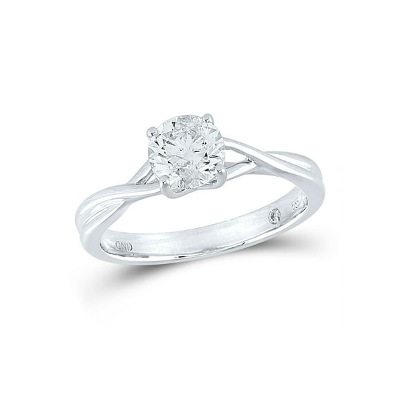 14kt White Gold Round Diamond Solitaire Bridal Wedding Engagement Ring 1 Cttw