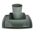 thumbnail image 4 of Gibson Home Soho Grayson Square Melamine Dinnerware Set, Service for Four (16pcs), Green, 4 of 4