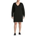 thumbnail image 2 of Terra & Sky Women's Plus Size V-Neck Dress with Long Sleeves, 2 of 5